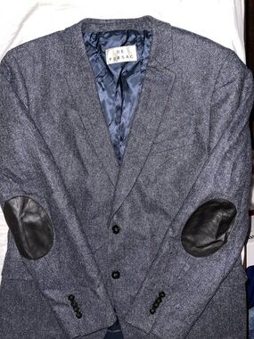 Fursac Wool tweed charcoal Gray Blazer